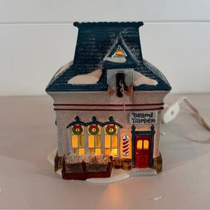 Department 56 Beard Barber Holiday Lighted Ceramic House